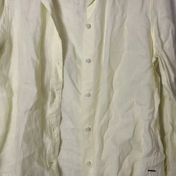 J. Crew slim fit Baird mcnutt Irish linen yellow shirt size 10 - Picture 5 of 8